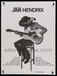 3t570 JIMI HENDRIX French 28x30 '74 cool art of the rock & roll guitar god playing on chair!