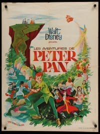 3t573 PETER PAN French 24x32 R60s Walt Disney animated cartoon fantasy classic, great art!