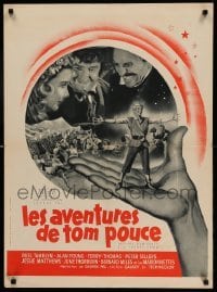 3t580 TOM THUMB French 23x31 '58 George Pal, great artwork of tiny Russ Tamblyn by Reynold Brown!