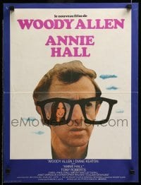 3t590 ANNIE HALL French 15x20 '77 different image of Woody Allen with Diane Keaton in huge glasses