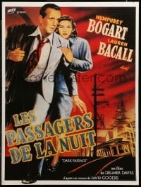3t606 DARK PASSAGE French 16x21 R80s cool different art of Humphrey Bogart & sexy Lauren Bacall!