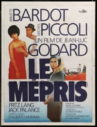 3t632 LE MEPRIS French 15x20 R70 Jean-Luc Godard, cool portrait of pretty Brigitte Bardot!