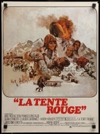 3t644 RED TENT French 15x21 '71 art of Sean Connery & Claudia Cardinale by Howard Terpning!