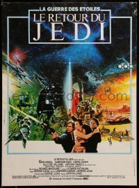 3t646 RETURN OF THE JEDI French 15x21 '83 George Lucas classic, different Michel Jouin sci-fi art!