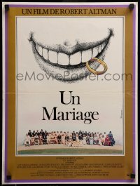 3t669 WEDDING French 16x21 '78 Robert Altman, Carol Burnett, Mia Farrow, cast portrait!