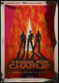 3t126 CHARLIE'S ANGELS foil teaser German '00 Cameron Diaz, Drew Barrymore & Lucy Liu!