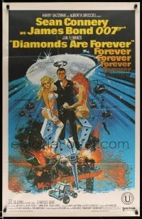 3t048 DIAMONDS ARE FOREVER Indian '71 art of Sean Connery as James Bond 007 by Robert McGinnis!