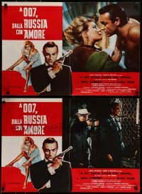3t116 FROM RUSSIA WITH LOVE set of 4 Italian 18x26 pbustas R80s Connery as Fleming's James Bond 007