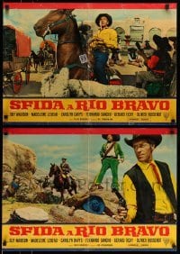3t117 GUNMEN OF RIO GRANDE set of 4 Italian 18x27 pbustas '65 Guy Madison as Wyatt Earp!