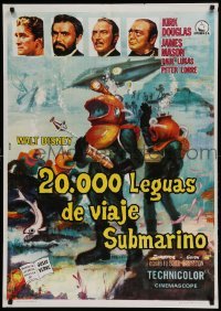 3t177 20,000 LEAGUES UNDER THE SEA Spanish R70 Jules Verne classic, art of deep sea divers!