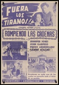 3t211 WE WERE STRANGERS Spanish '49 Jennifer Jones & John Garfield, directed by John Huston!