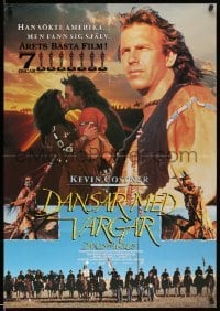 3t064 DANCES WITH WOLVES Swedish '90 Kevin Costner & Native American Indians, different images!
