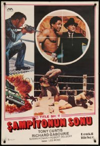 3t022 TITLE SHOT Turkish '79 Tony Curtis, cool art and image of boxers fighting in ring!