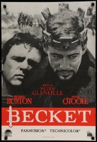3t300 BECKET Yugoslavian 18x27 '64 great image of Richard Burton in the title role, Peter O'Toole!