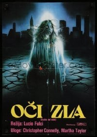 3t321 EYE OF THE EVIL DEAD Yugoslavian 19x27 '82 Fulci's Manhattan Baby, female ghoul by Sciotti!