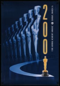 3w007 73RD ANNUAL ACADEMY AWARDS 1sh '01 cool Alex Swart design & image of many Oscars!