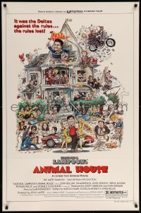 3w051 ANIMAL HOUSE style B 1sh '78 John Belushi, John Landis classic, art by Rick Meyerowitz!
