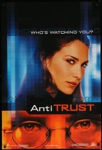 3w054 ANTITRUST teaser 1sh '01 Peter Howtitt crime thriller, close-up of sexiest Claire Forlani!