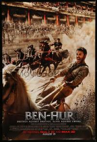 3w109 BEN-HUR advance DS 1sh '16 Jack Huston in the title role as Judah during chariot race!