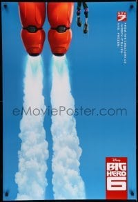 3w115 BIG HERO 6 advance DS 1sh '14 Walt Disney CGI superhero action flying through blue sky!