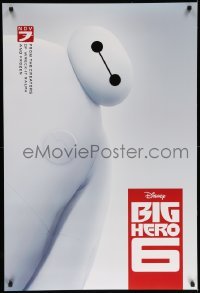 3w116 BIG HERO 6 advance DS 1sh '14 Walt Disney CGI, cool image of Baymax & white background!