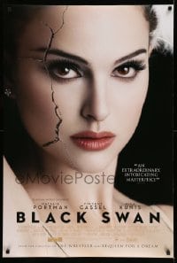3w124 BLACK SWAN style F int'l DS 1sh '10 image of cracked ballet dancer Natalie Portman!