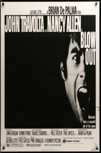 3w133 BLOW OUT 1sh '81 John Travolta, Brian De Palma, murder has a sound all of its own!