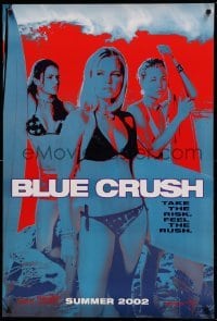 3w134 BLUE CRUSH teaser 1sh '02 Michelle Rodriguez, Kate Bosworth in bikini, cool blue image!