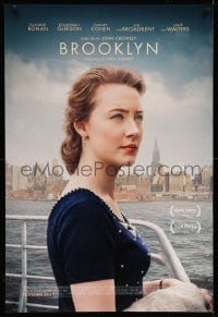 3w154 BROOKLYN advance DS 1sh '15 Saoirse Ronan, Domhnall Gleeson, great image of NYC skyline!