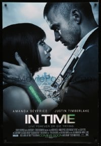 3w432 IN TIME style D int'l advance DS 1sh '11 Justin Timberlake, Amanda Seyfried, cool sci-fi!