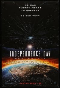 3w435 INDEPENDENCE DAY RESURGENCE style A int'l teaser DS 1sh '16 Monroe, King, spaceship over earth