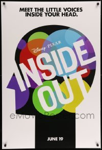 3w444 INSIDE OUT advance DS 1sh '15 Walt Disney, Pixar, the voices inside your head, profile art!