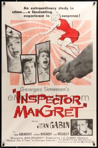 3w445 INSPECTOR MAIGRET 1sh '58 Georges Simenon, French bad girl Annie Girardot!