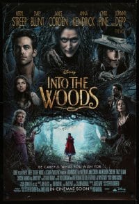 3w450 INTO THE WOODS int'l advance DS 1sh '14 Disney, cool fantasy image of Meryl Streep as witch!