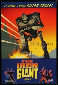 3w453 IRON GIANT advance DS 1sh '99 animated modern classic, cool cartoon robot artwork!