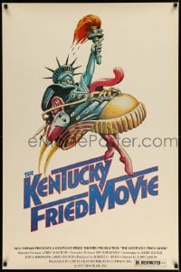 3w477 KENTUCKY FRIED MOVIE 1sh '77 John Landis directed comedy, wacky tennis shoe art!