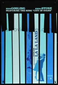 3w495 LA LA LAND teaser DS 1sh '16 Ryan Gosling, Emma Stone in piano keys, City of Stars!