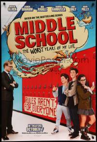 3w591 MIDDLE SCHOOL THE WORST YEARS OF MY LIFE teaser DS 1sh '16 Griffin Gluck, Lauren Graham!