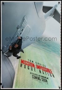 3w603 MISSION: IMPOSSIBLE ROGUE NATION printer's test int'l teaser DS 1sh '15 hanging off airplane!