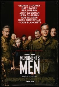 3w607 MONUMENTS MEN style B revised int'l advance DS 1sh '14 George Clooney, Damon, Murray & more!