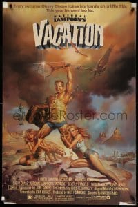 3w630 NATIONAL LAMPOON'S VACATION 1sh '83 art of Chevy Chase, Brinkley & D'Angelo by Boris Vallejo