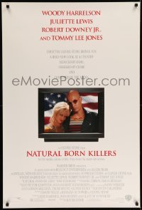 3w631 NATURAL BORN KILLERS DS 1sh '94 Oliver Stone, Woody Harrelson & Juliette Lewis on TV!