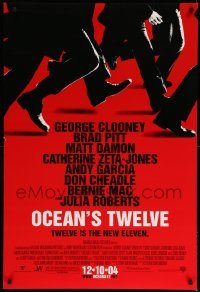 3w644 OCEAN'S TWELVE advance DS 1sh '05 Brad Pitt, George Clooney, Matt Damon, Julia Roberts