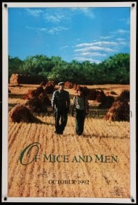 3w646 OF MICE & MEN teaser 1sh '92 Gary Sinise & John Malkovich in John Steinbeck's classic!