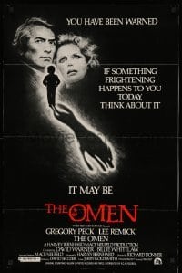 3w649 OMEN style F 1sh '76 Gregory Peck, Lee Remick, Satanic horror, you've been warned!
