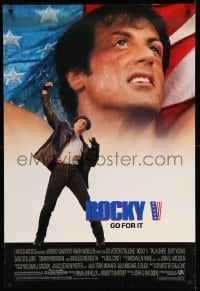 3w740 ROCKY V 1sh '90 Fall style, Sylvester Stallone, John G. Avildsen boxing sequel!