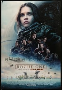 3w744 ROGUE ONE int'l French language advance DS 1sh '16 A Star Wars Story, Jones, top cast montage
