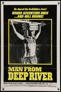 3w760 SACRIFICE 1sh '73 Umberto Lenzi directed cannibalism horror, Man from Deep River!
