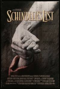 3w767 SCHINDLER'S LIST DS 1sh '93 Steven Spielberg World War II classic, Best Picture!