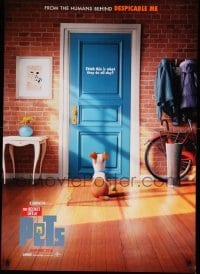 3w771 SECRET LIFE OF PETS advance DS 1sh '16 cool CGI image of dog sitting behind door with ball!